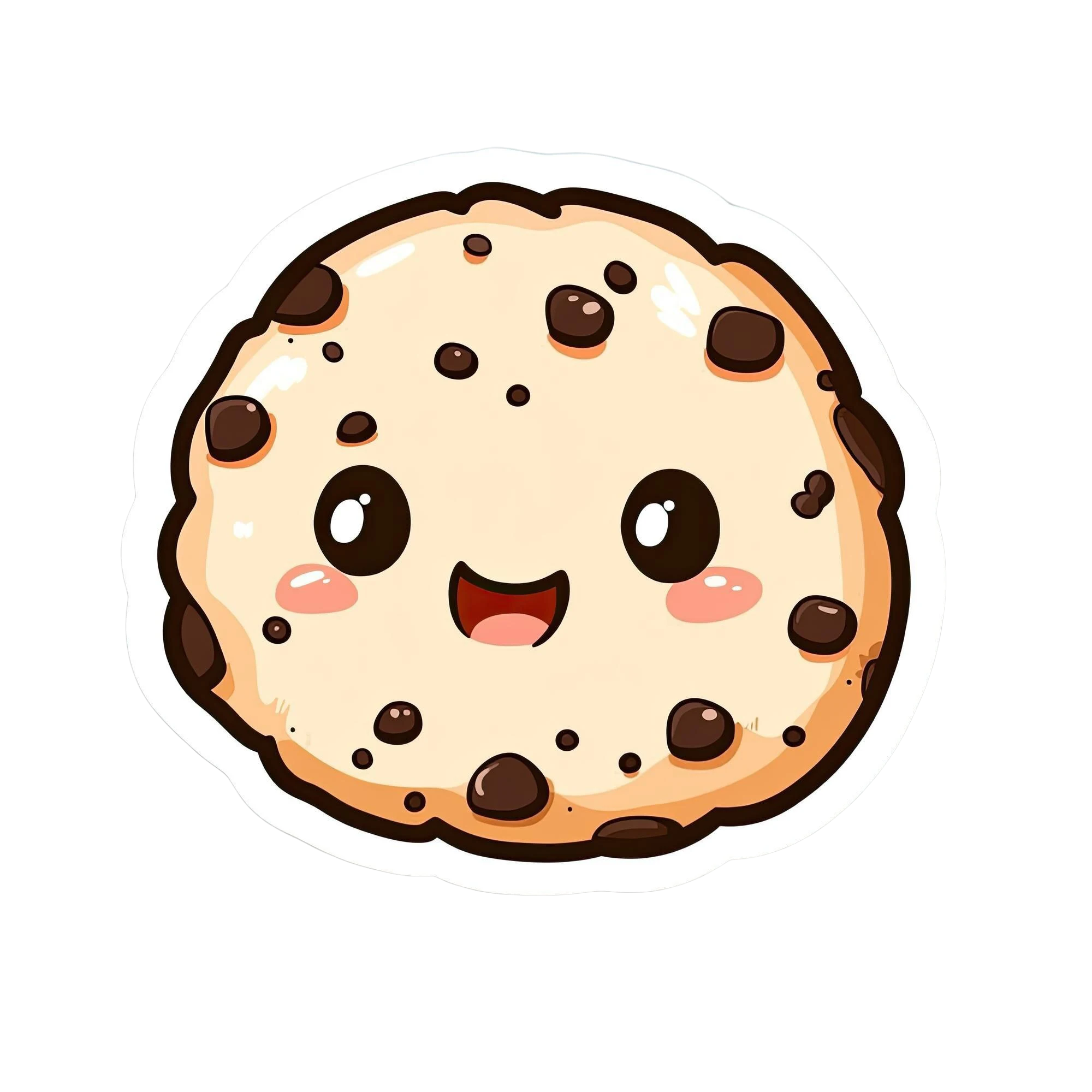 Cute cookie character with chocolate chips